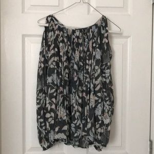 Cold shoulder floral blouse